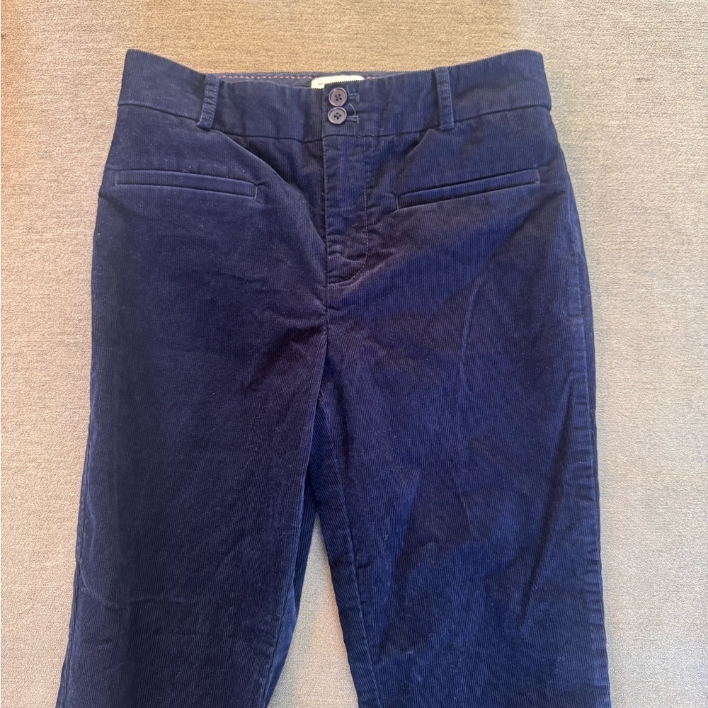 Anthropologie Navy Blue Corduroy Crop Pants - Picture 5 of 9